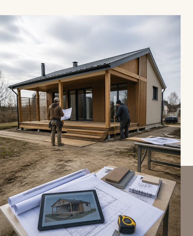 Проектирование домов 7 на 7 с террасой под ключ в Кургане